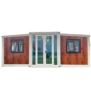 Edificio de apartamentos prefabricado personalizado Casas de módulo de contenedor expandible con diseño de grano de madera - Product Image 1