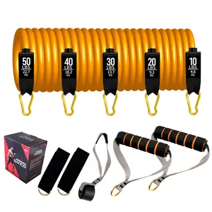 YETFUL Custom Logo Color Eco Friendly Gym Fitness Equipment Adjustable Resistance Band Set