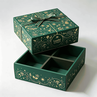 Cajas de Regalo Navideñas con Tapa y Base con Lindos Diseños de Santa Claus y Muñeco de Nieve, Ideales para Empaque Festivo
