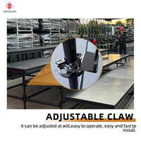 Jintielong JTL-HDZ – Support à griffes en acier portable et réglable, forme circulaire, noir, conception modulaire, structure de stand pour salon professionnel, installation rapide