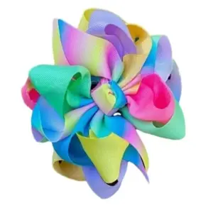 Pride Month Spring Colorful Rainbow Hair Bows Girls Cute Boutique Hair Bows Clip Kids Hair Accessories