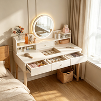 Table de maquillage moderne pour petit appartement avec panneau de rangement intégré et bureau – 16+ ans d'expérience