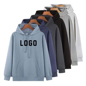 เสื้อฮู้ดดี้ผ้าฝ้ายคุณภาพสูงปักลายขายส่ง สีพื้นเรียบ ไซส์ใหญ่ เหมาะสำหรับผู้ชายและผู้หญิง รับสกรีนโลโก้ - Product Image 3