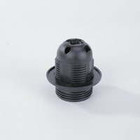 E27 Type de carte à dents pleines Double anneau support de lampe en plastique noir accessoires de lampe lampe de table accessoires de lumière à douille à vis noire