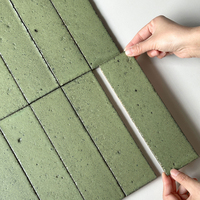 Carreaux muraux décoratifs verts pour salle de bain, cuisine et salon, longues bandes de carreaux de métro en céramique émaillée, rétro, faits à la main