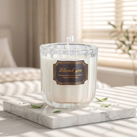 Vente en gros, bande verticale transparente créative, boîte en verre, tasse de bougie, tasse d'aromathérapie, grande capacité avec couvercle en bois