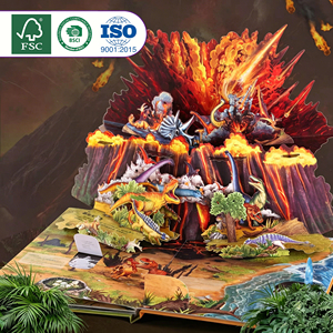 Libro Pop-up 3D Personalizzato con Dinosauri, Libro Pieghevole a Sorpresa, Divertente <span class=keywords><strong>Mondo</strong></span> dei Dinosauri, <span class=keywords><strong>Libri</strong></span> Interattivi per Bambini - Product Image 1