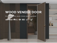 Pintu Interior Veneer Kayu Solid Modern Warna Sesuai Pesanan Langsung dari Pabrik, Permukaan Finishing untuk Proyek Villa, Hotel, dan Ruang Tamu