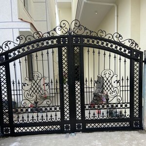 Porte de jardin extérieure en fer forgé Entrée européenne classique de style vintage - Product Image 4