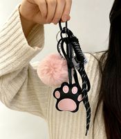 Pendentif mignon en peluche en forme de patte de chat pour sac et porte-clés, vente en gros, cadeaux personnalisés, porte-clés en gros