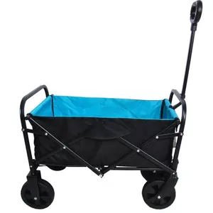 Hot Sale OEM Folding Beach Wagon Heavy Duty Garden Adjustable Handle Beach Wagon Shopping Cart