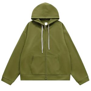 เสื้อฮู้ดดี้ผู้ชายคุณภาพสูง ทรงโอเวอร์ไซส์ ซิปสองทาง ดีไซน์ใหม่ มีกระเป๋า สไตล์สตรีทแวร์ รับสกรีนโลโก้ ลายเรียบ สำหรับฤดูใบไม้ผลิ - Product Image 4
