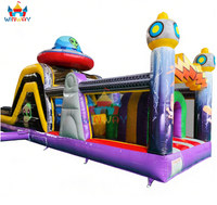 Structure de jeu gonflable pour enfants sur le thème de l'OVNI, avec toboggan, pour les aventures de fête, en PVC, capacité de 10 personnes
