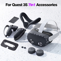 Aksesori Klip Silikon Tahan Lama Berkabel 7in1 VR untuk Casing Silikon 3S Penutup Pelindung untuk Tutup Lensa Headset VR