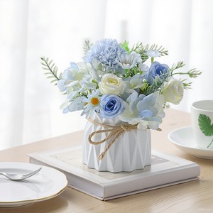 Plantas Artificiales en Maceta con Flores Realistas de Seda, Rosas, Peonías y Margaritas, Plantas Artificiales en Macetas para Decoración de Hogar, Oficina, Mesa y Escritorio - Product Image 1