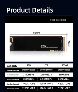 P310 PCIe 4.0 NVMe M.2 2280 SSD 1TB SSD 2TB Harde Schijf 512GB Harde Schijf voor Laptop PC Tot 7100Mb/s Solid State Disk - Product Image 2