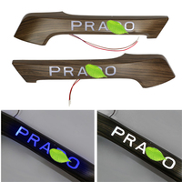 Lumières d'ambiance décoratives pour l'intérieur de la voiture en plastique ABS acajou, bois de pêche, panneau de poignée de porte, pour Prado FJ150
