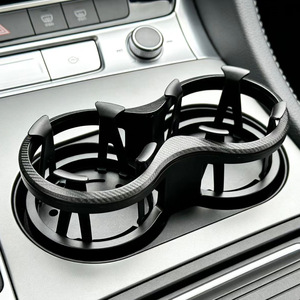 Divisor de portavasos para coche, soporte de almacenamiento integrado de ABS negro para portavasos y ceniceros - Product Image 1