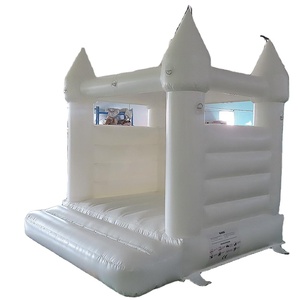Activités de plein air Château gonflable miniature 8x8 pieds en PVC blanc/rose pour <span class=keywords><strong>anniversaire</strong></span>, mariage, fête, barrière, hockey sur air, amusement - Product Image 1