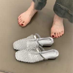 Zapatillas de malla para <span class=keywords><strong>Mujer</strong></span>, Zapatos planos de diseñador, sandalias informales para <span class=keywords><strong>Mujer</strong></span>, <span class=keywords><strong>chanclas</strong></span> de moda de verano 2025, <span class=keywords><strong>chanclas</strong></span> para caminar, nuevos Zapatos para <span class=keywords><strong>Mujer</strong></span> - Product Image 2