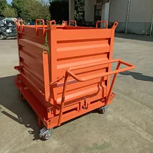 Wholesale Heavy-Duty Self-Dumping Hopper Dumpster Tipping Trash Bin Scrap Box Drop Bottom Metal Container Waste Collection