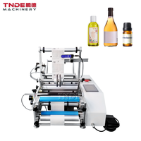 Máquina etiquetadora de botellas creativa para pequeñas empresas, semiautomática, de alta precisión, neumática/eléctrica, etiqueta de botella pequeña