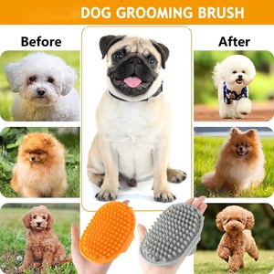 Brosse de massage apaisante en caoutchouc pour chien, prix d'usine, avec poignée annulaire réglable, pour le nettoyage et le toilettage des animaux (chiens et chats) et le bain au shampoing - Product Image 4