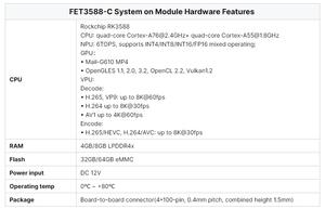 ARM Rockchip RK3588 SoM AIoT Evk Development Board with 8GB RAM 64GB EMMC 6 TOPS NPU for Edge <strong>Computing</strong> - Product Image 4