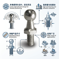 High Strength Stainless Steel Ball Head Bolt Screw CNC Machined Spherical Head Fastener for Automotive Machinery Furniture