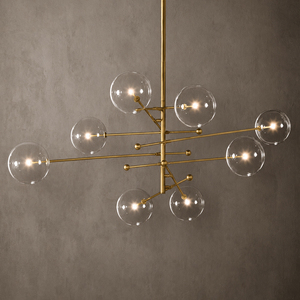 Minimalist Molecular Glass Pendant <b>Light</b> Clear Globe Glass Hanging Lamp For Dining Table <b>Lounge</b> Decor - Product Image 5