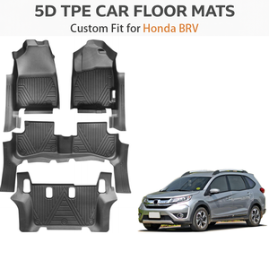 พรมปูพื้นรถยนต์ TPE แบบสั่งทำพิเศษสำหรับ Honda BRV พวงมาลัยขวา |   แผ่นรองพื้นกันน้ำทุกสภาพอากาศ ชุดเต็ม ของแท้จากโรงงาน - Product Image 2