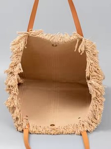 I-0906 été en plein air voyage plage Shopping fourre-tout sac à main dames femmes grande capacité toile frange gland sac à bandoulière - Product Image 6