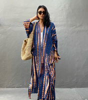 Robe longue ample 100 % polyester à imprimé léopard pour les vacances à la plage