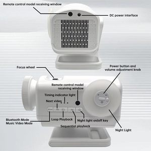 Lampada Notturna con Altoparlante BT, USB, Ecologica, in Plastica, Colore Variabile, Moderna, con Rumore Bianco, Proiettore LED 4K Galassia, per Bambini - Product Image 4
