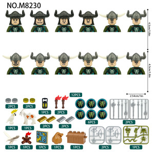 Set de Figuras de Personajes en Miniatura de Estilo Vikingo Retro, Bloques de Construcción ABS, Piezas de Armas Decorativas, Escena DIY, Coleccionable, Regalo - Product Image 2