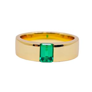 UM Jewelry Modern 925 <b>Silver</b> <b>Emerald</b> Cut Zircon <b>Ring</b> 18K Gold Plated Unisex Daily Wear Wedding Anniversary Gift Party - Product Image 3