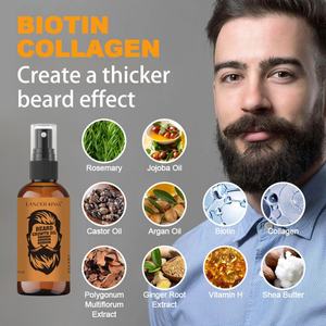 Kit de Cuidado y Crecimiento de Barba con Aceite de Ricino Orgánico - Fórmula Herbal Natural, Marca OEM, Sin Perfume, con Brillo y Aspecto Natural - Product Image 5