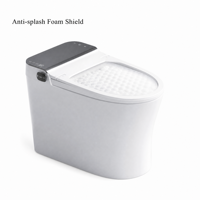 Toilette intelligente en céramique moderne avec cuvette allongée, double chasse d'eau, fonctionnement automatique, télécommande, siège chauffant, drainage en S