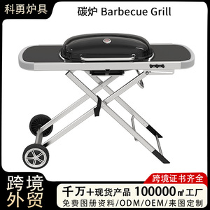 Portable Folding Barbecue Grill Oval Charcoal Outdoor Camping Multifunctional <b>Foldable</b> Rust Proof With Carry Case - Product Image 5