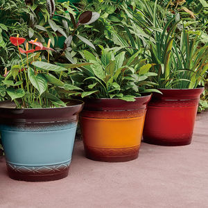 กระถางดอกไม้พลาสติกเคลือบสีขาวสำหรับต้นไม้กลางแจ้งกระถางต้นไม้ขนาดใหญ่สำหรับสวนในบ้าน - Product Image 1