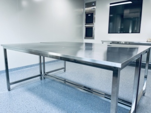 Schone ruimte hoogwaardige 304 roestvrijstalen laboratoriumtafel, aanpasbare experimentele werkbank voor laboratoria - Product Image 1