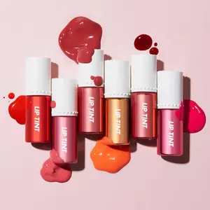 Juicy Waterproof Vegan Pigment Private Label Lip Tint Gloss Blush Stain Plump Rebranding Natural Long Lasting Hydrating Lip Tint