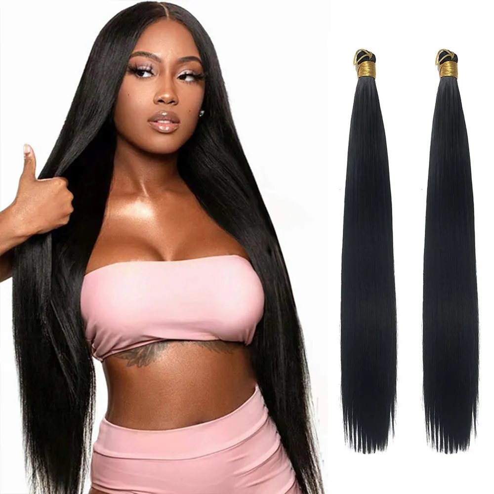Synthetic Yaki 22-Inch Silky Straight Box Braids Hair Extensions Weaving Extensions Wigs and Crochet Braids