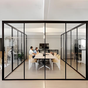 <span class=keywords><strong>Cloison</strong></span> en aluminium et verre avec porte traversante pour bureau, salle de réunion, salle de conférence et bâtiment commercial - Product Image 2