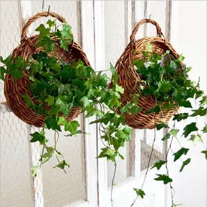 Wandbehang Blumen Pflanzer Korb Rattan Pflanzen topf Hängende Körbe Wicker