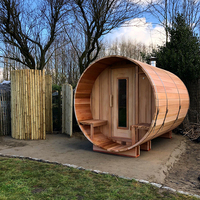 Fácil Instalación, Bañeras de Hidromasaje al Aire Libre con Ventanas Panorámicas para 4-6 Personas, Saunas