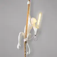 Fiberglas maymun lamba E26 E27 ampul sanat kolye ışık