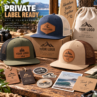 Casquette de baseball trucker vintage à 6 panneaux avec visière plate et patch en cuir personnalisé pour homme, idéale pour le surf et les sports