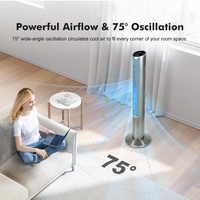 Ventilador de Torre Digital de Plástico de Alta Calidad de 40 Pulgadas con Control Remoto y Diseño sin Aspas para Uso en Autocaravanas y Hogares
