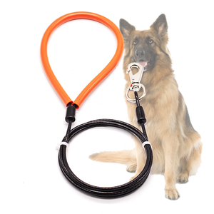 Guinzagli per Cani Resistenti, Guinzaglio in Metallo Anti-Masticazione per Cani di Taglia Grande (Fino a 113 kg), Guinzaglio in Cavo Metallico da 3 Metri con Impugnatura Morbida in Silicone - Product Image 4